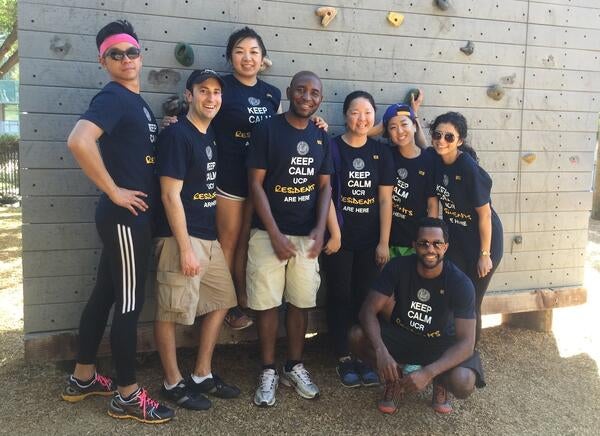 family medicine residents at ropes course